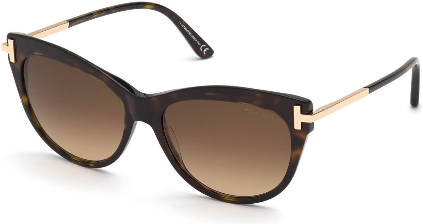 Tom Ford Kira FT0821 01D Cat Eye Sunglasses - Black/Gold/Polarized Smoke Tom Ford Sunglasses KIRA TF-821 01D main image 4