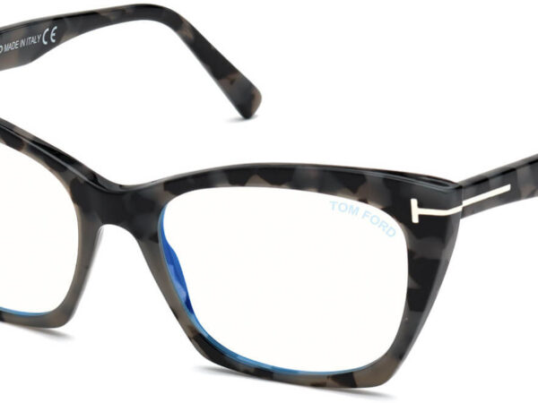 056 - Shiny Dark Grey Havana / Blue Block Lenses