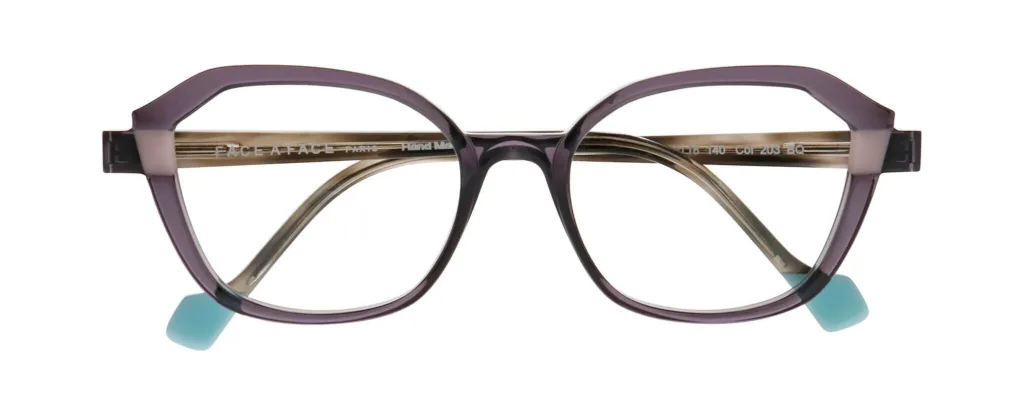 Face a Face BLINK 2 in Violet Mauve Sombre with striped olive arms and turquoise tips