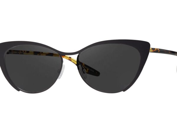 Barton Perreira Cheeky Sun in Black Satin / Heroine Chic / Noir, angled view