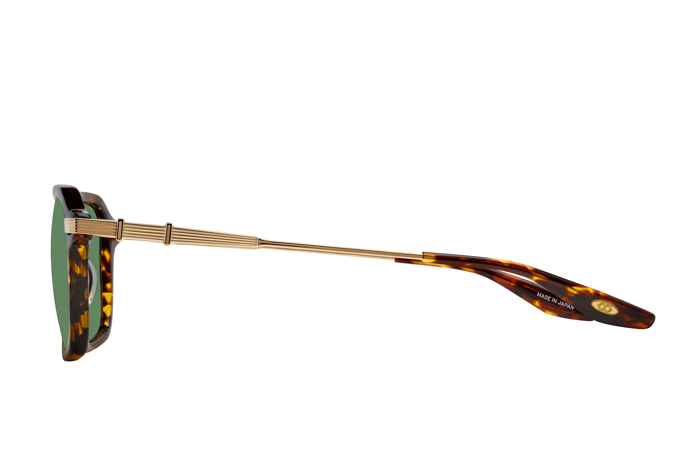 Barton Perreira Delon Classic Tortoise / Gold / Bottle Green profile Barton Perreira Delon in Classic Tortoise / Gold / Bottle Green, side view