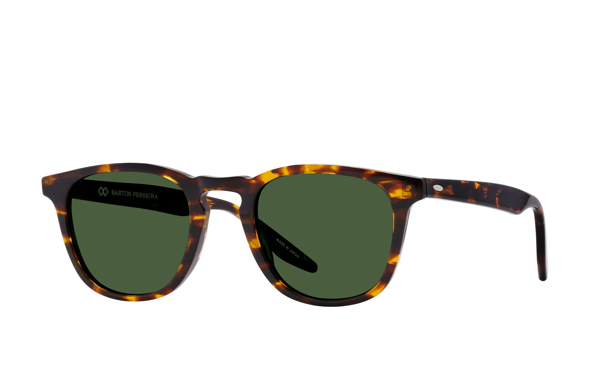 Barton Perreira Dino Classic Tortoise / Viridian side Barton Perreira Dino in Classic Tortoise / Viridian, angled view