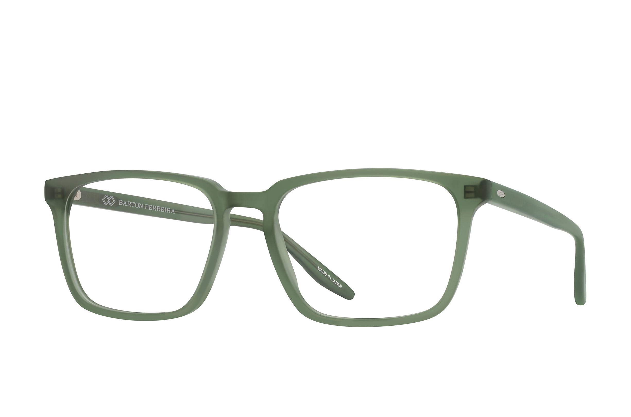 Barton Perreira Eiger (57) Matte Olive Green side Barton Perreira Eiger (57) in Matte Olive Green, angled view