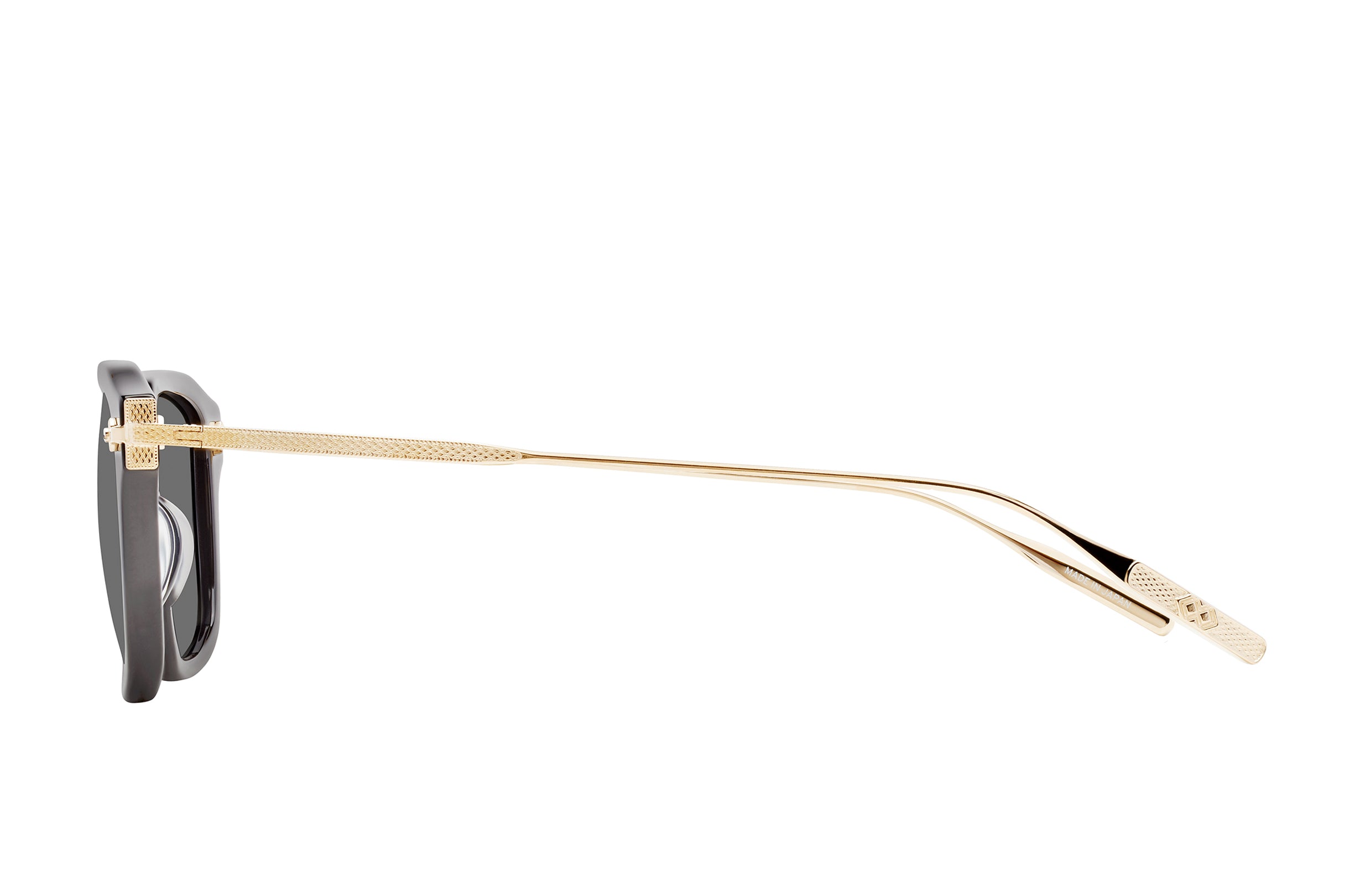 Barton Perreira Nolan Sun Black / Gold / Noir profile Barton Perreira Nolan Sun in Black / Gold / Noir, side view