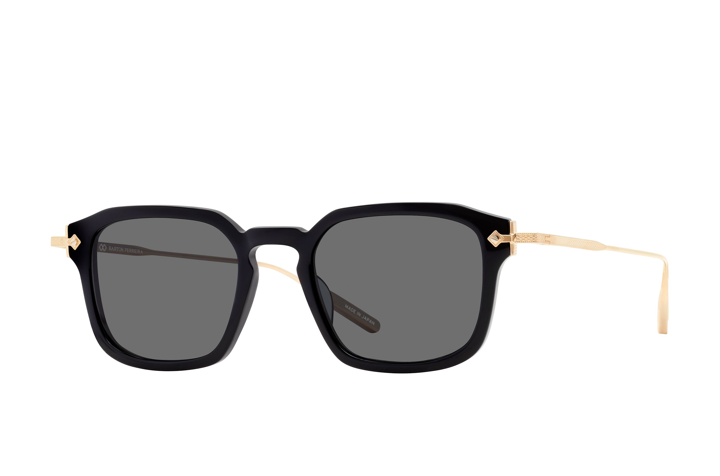 Barton Perreira Nolan Sun Black / Gold / Noir side Barton Perreira Nolan Sun in Black / Gold / Noir, angled view
