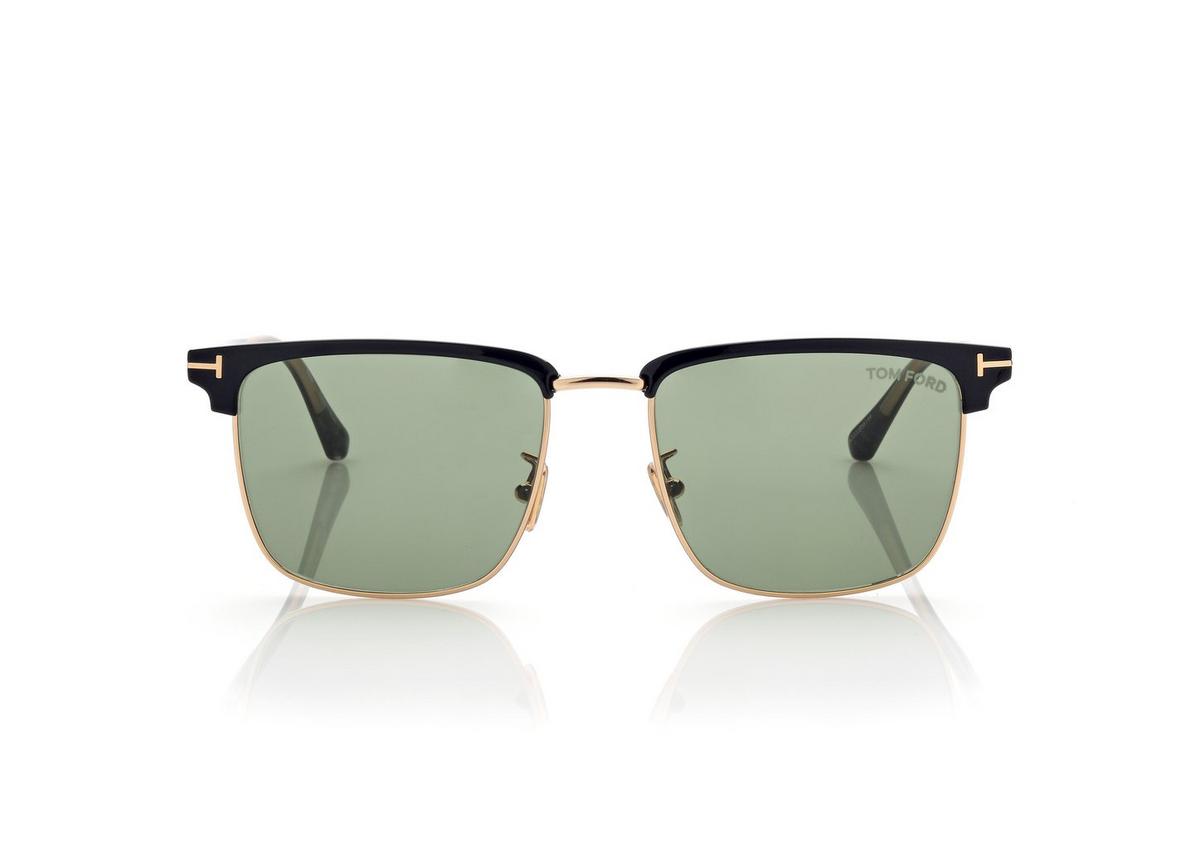 FT0997-H_01N_55MM_A.jpg Tom Ford FT0997-H Hudson Sunglasses in Black (01N), front
