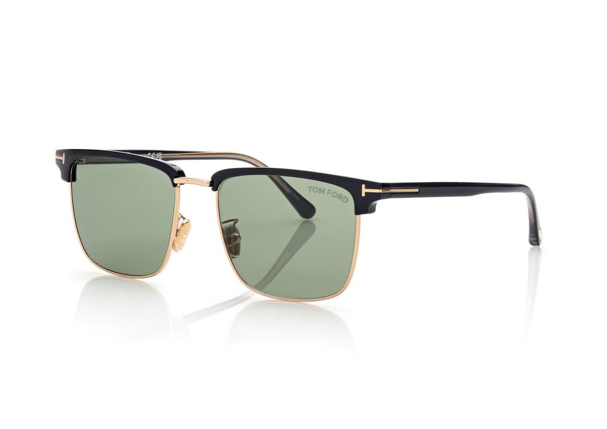 FT0997-H_01N_55MM_B.jpg Tom Ford FT0997-H Hudson Sunglasses in Black (01N), side view