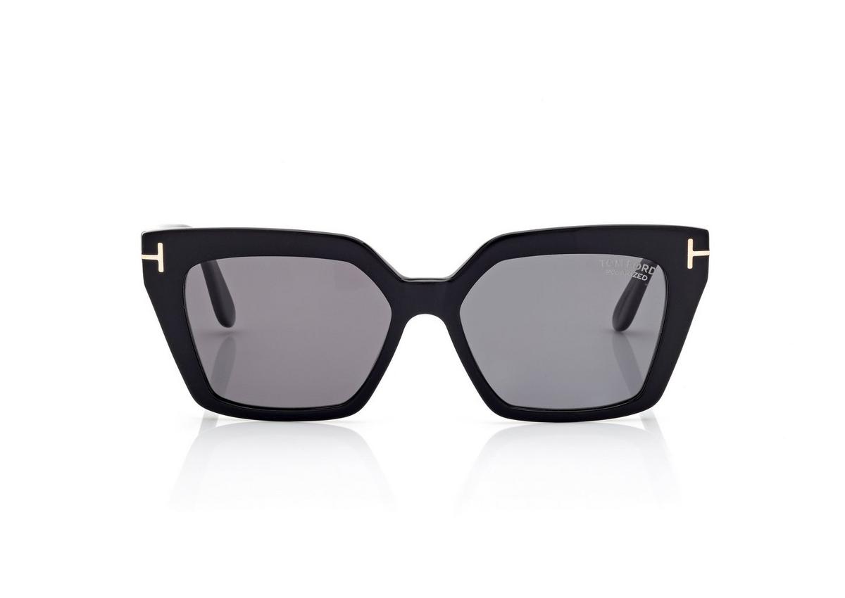FT1030-P_01D_53MM_A.jpg Tom Ford FT1030 Winona Sunglasses in Black (01D), front