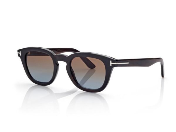 Tom Ford FT1045-P Soft Round Horn Sunglasses in Brown/ Gradient Brown (62F), side view