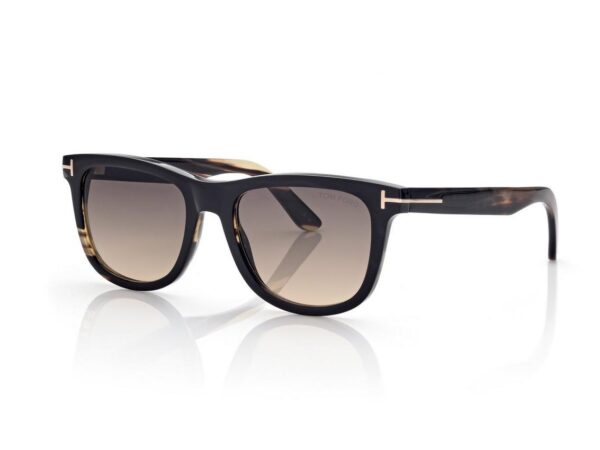 Tom Ford FT1046-P Soft Square Horn Sunglasses in Colored Horn / Gradient Smoke (64B), side view