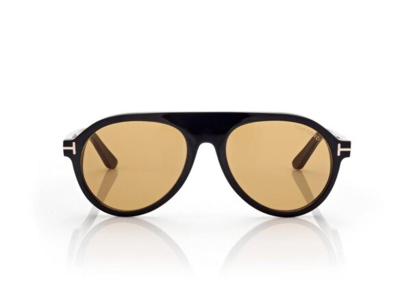 Tom Ford FT1047-P Pilot Horn Sunglasses in Black Horn (63E), front