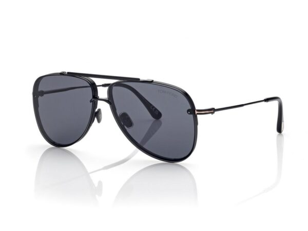 Tom Ford FT1071 Leon Sunglasses in Black (01A), side view