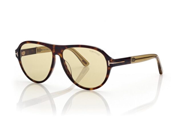 Tom Ford FT1080 Quincy Sunglasses in Dark Havana (52N), side view