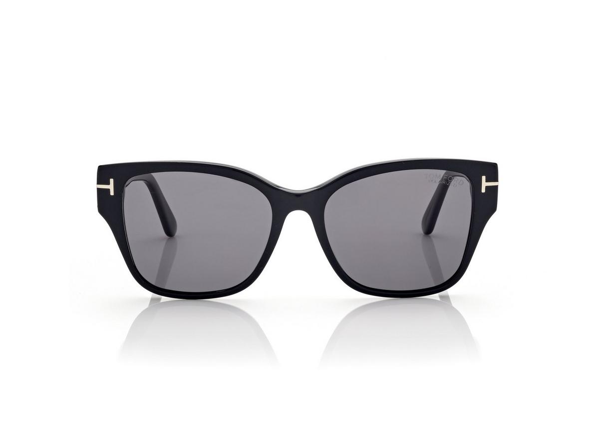 FT1108-P_01D_55MM_A.jpg Tom Ford FT1108 Elsa Sunglasses in Black (01D), front