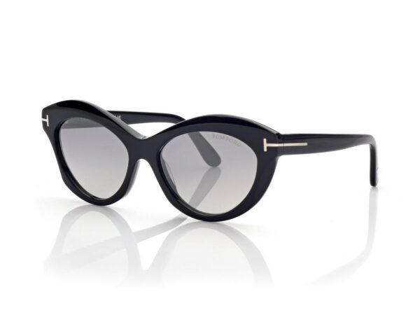 Tom Ford FT1111 Toni Sunglasses in Black/Smoke (01C), side view