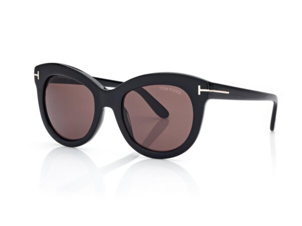 Tom Ford FT1189 Odette Sunglasses in Shiny Black / Brown (01E), side view