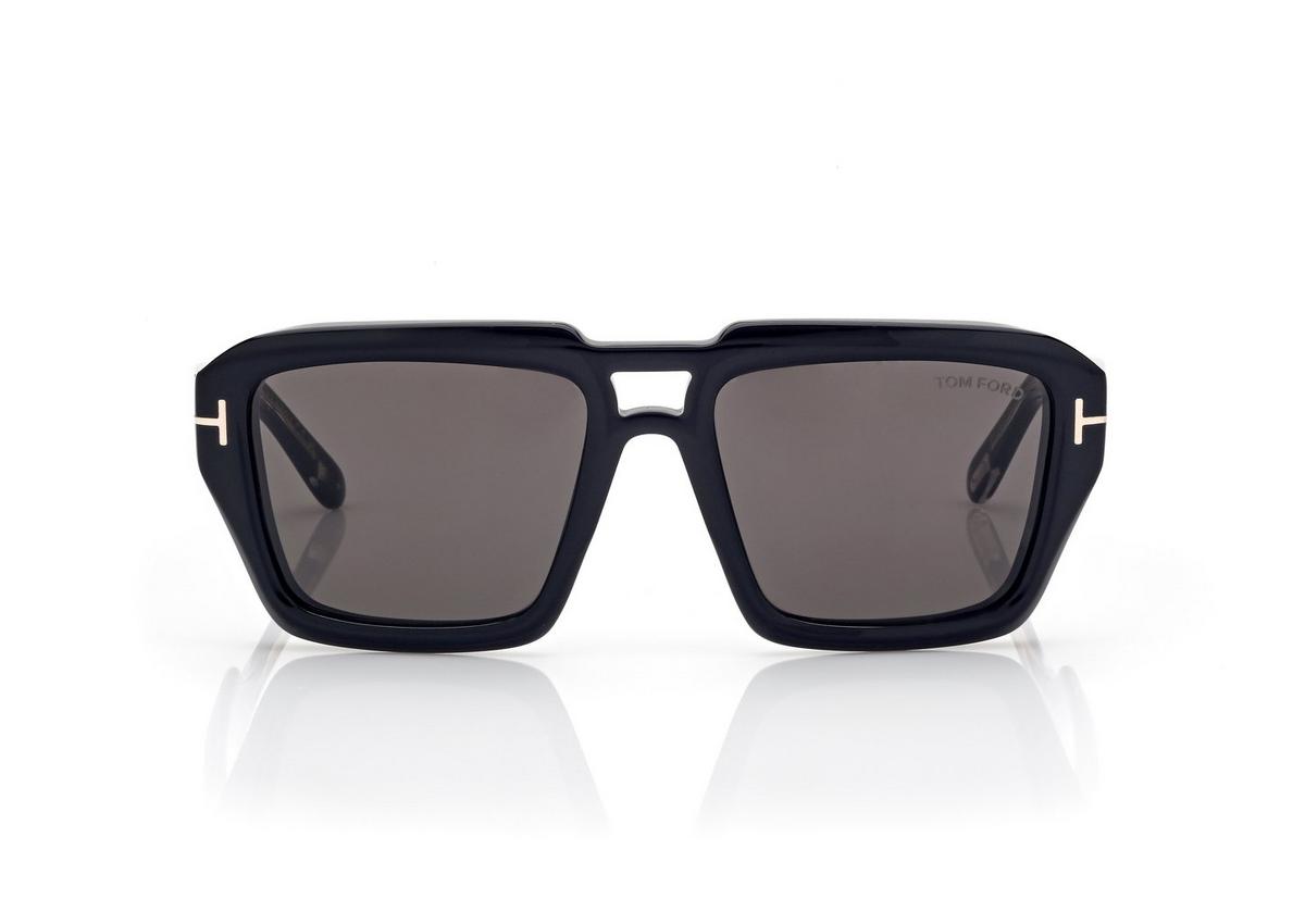 FT1202_01A_56MM_A.jpg Tom Ford FT1202 Icon Navigator Sunglasses in Black (01A), front