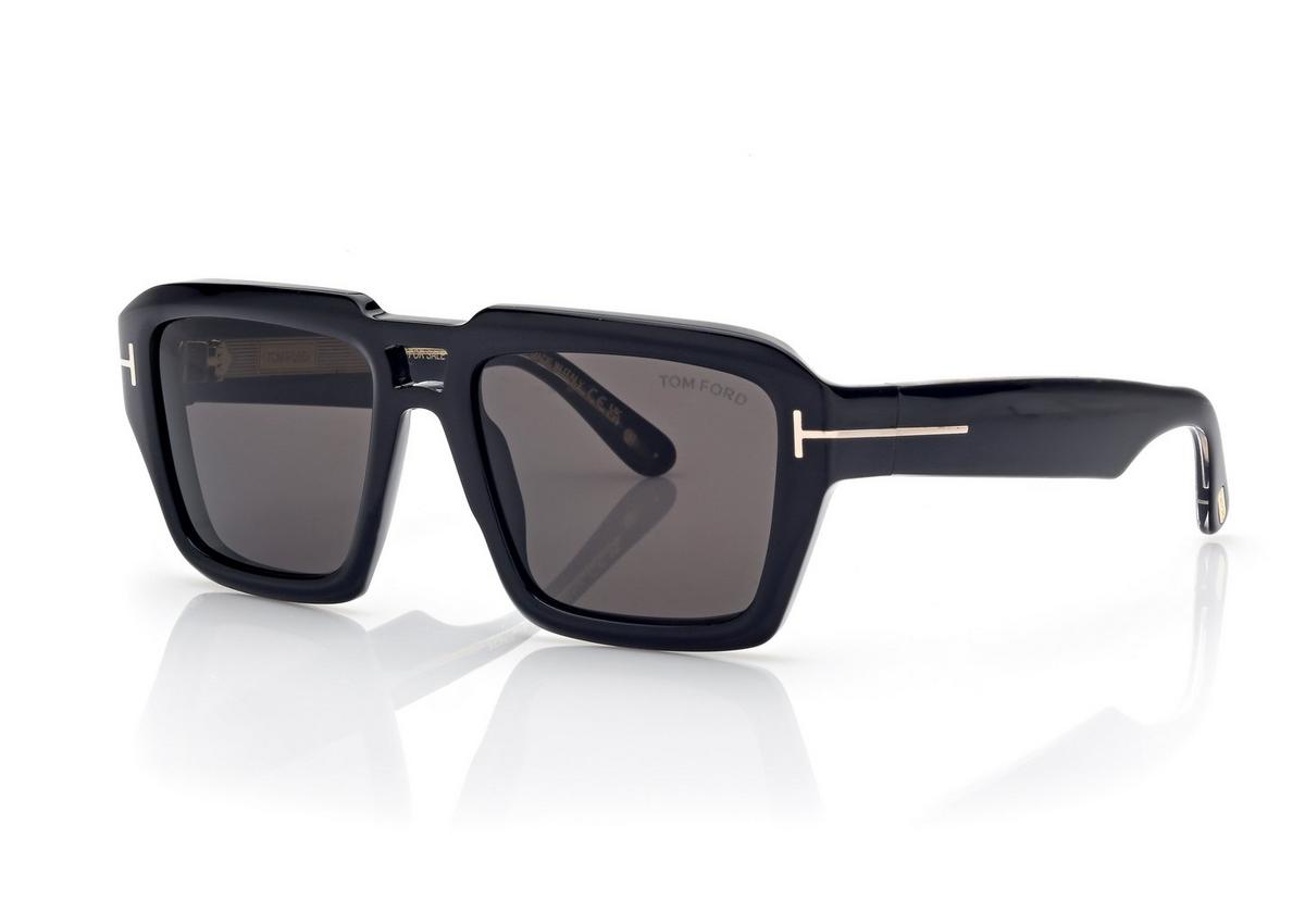 FT1202_01A_56MM_B.jpg Tom Ford FT1202 Icon Navigator Sunglasses in Black (01A), side view