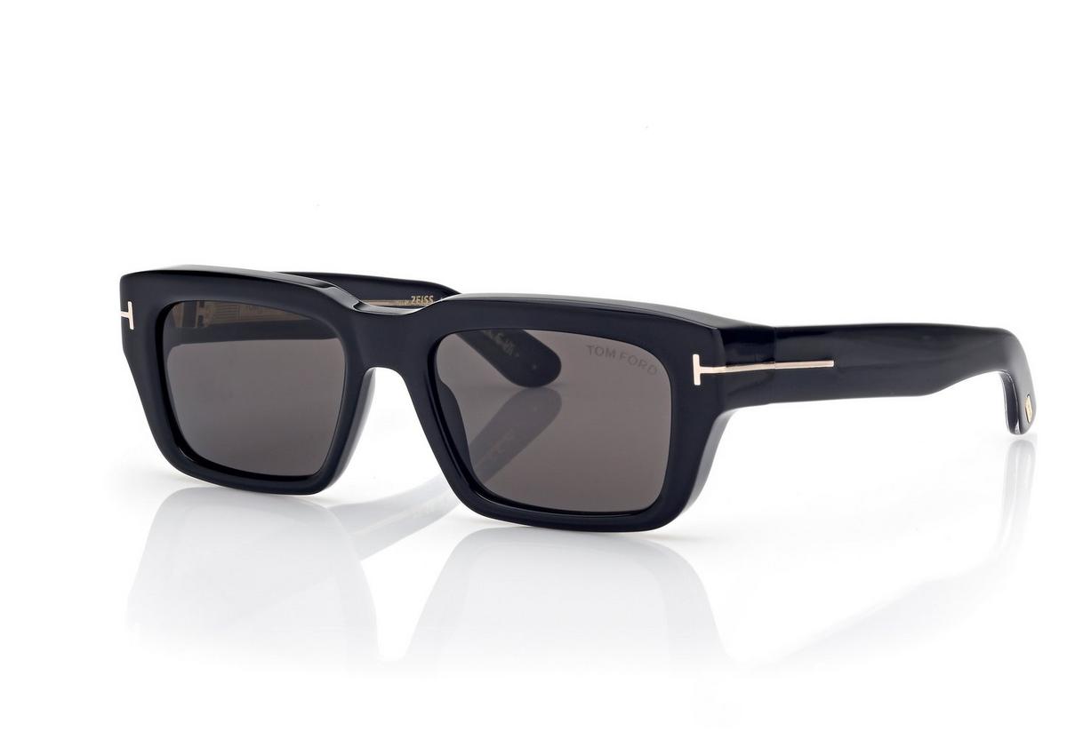 FT1203_01A_54MM_B.jpg Tom Ford FT1203 Icon Rectangular Sunglasses in Black (01A), side view