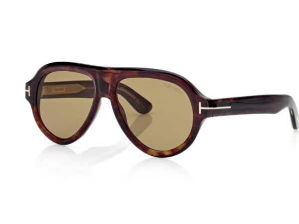 Tom Ford FT1225 Icon Pilot Sunglasses in Dark Havana (52N), side view