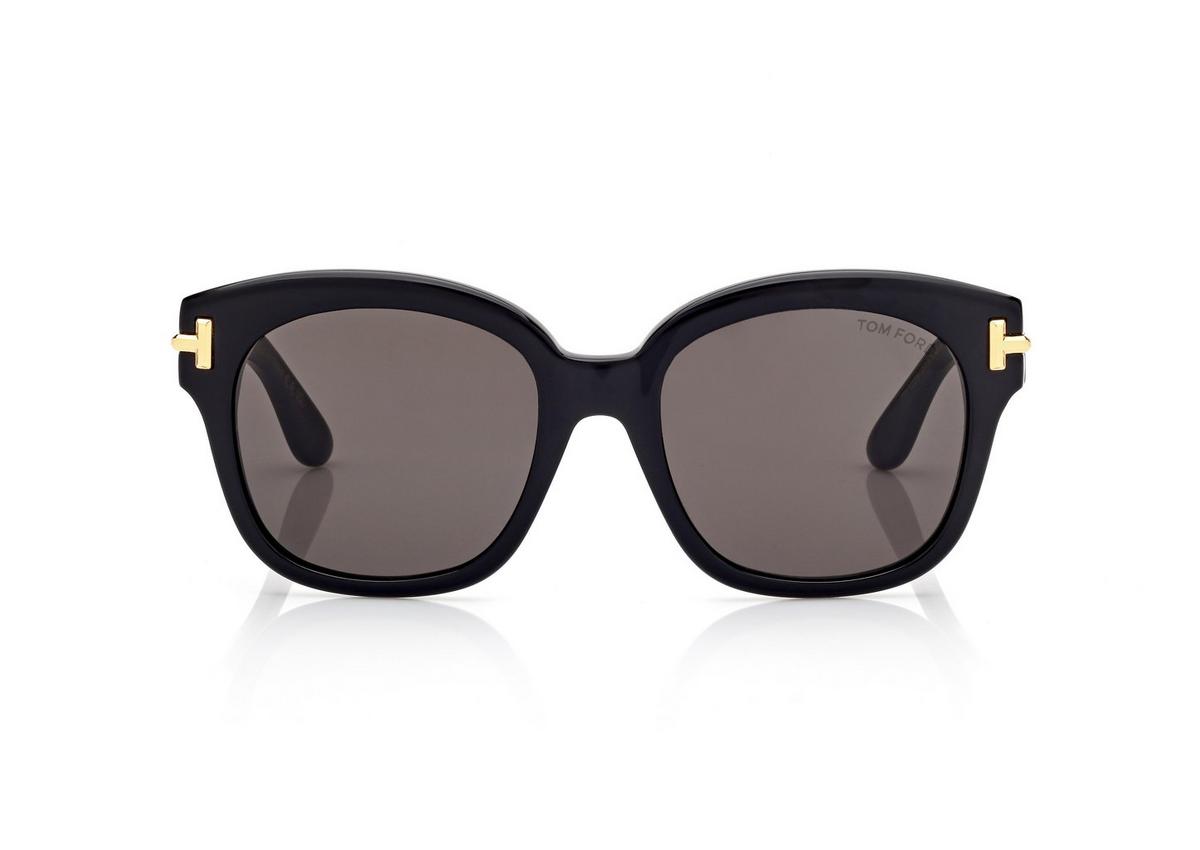 FT1235_01A_55MM_A.jpg Tom Ford FT1235 Icon Oversized Square Sunglasses in Black (01A), front