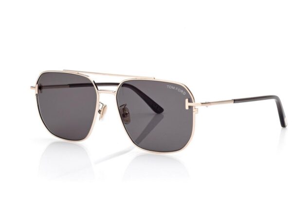 Tom Ford FT1249-K Navigator Sunglasses in Rose Gold/Green (28N), side view