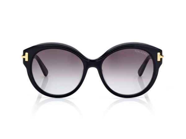 Tom Ford FT1251 Icon Round Sunglasses in Black (01B), front