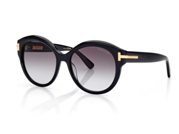 Tom Ford FT1251 Icon Round Sunglasses in Black (01B), side view