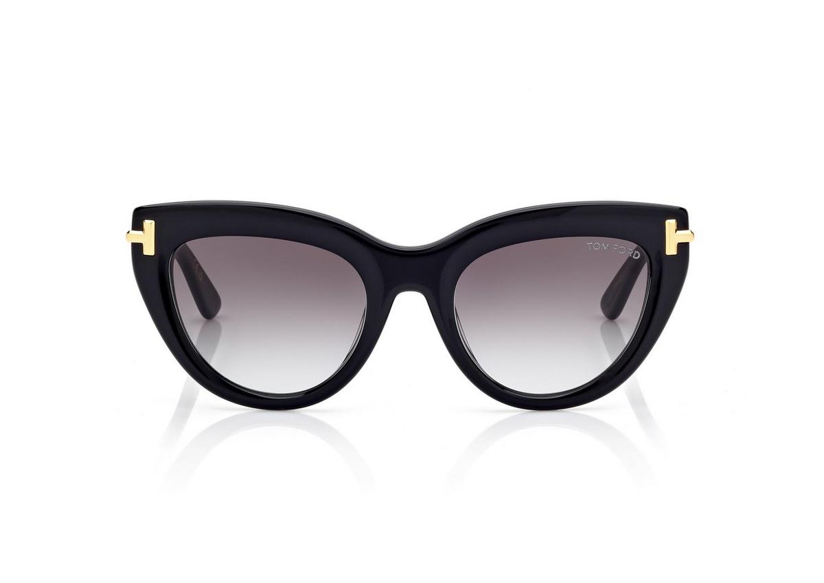 FT1252_01B_52MM_A.jpg Tom Ford FT1252 Icon Cat Eye Sunglasses in Black (01B), front