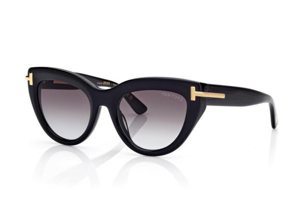Tom Ford FT1252 Icon Cat Eye Sunglasses in Black (01B), side view