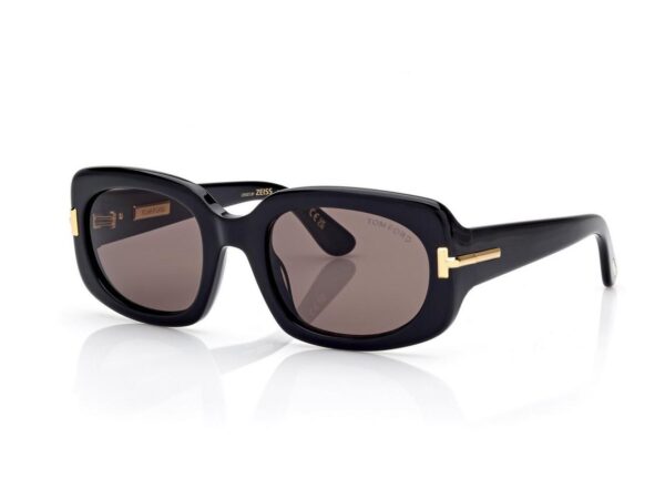 Tom Ford FT1253 Icon Rectangular Sunglasses in Black (01A), side view