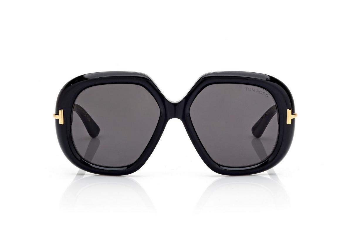 FT1278_01A_56MM_A.jpg Tom Ford FT1278 Geometric Icon Sunglasses in Black (01A), front