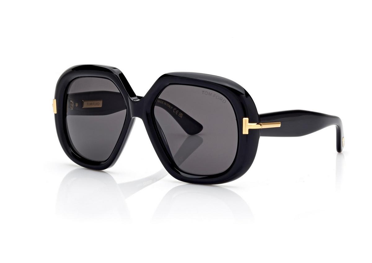 FT1278_01A_56MM_B.jpg Tom Ford FT1278 Geometric Icon Sunglasses in Black (01A), side view