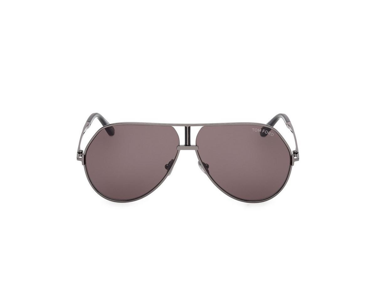 FT1281_08A_63MM_A.jpg Tom Ford FT1281 Rickie Sunglasses in Gunmetal (08A), front