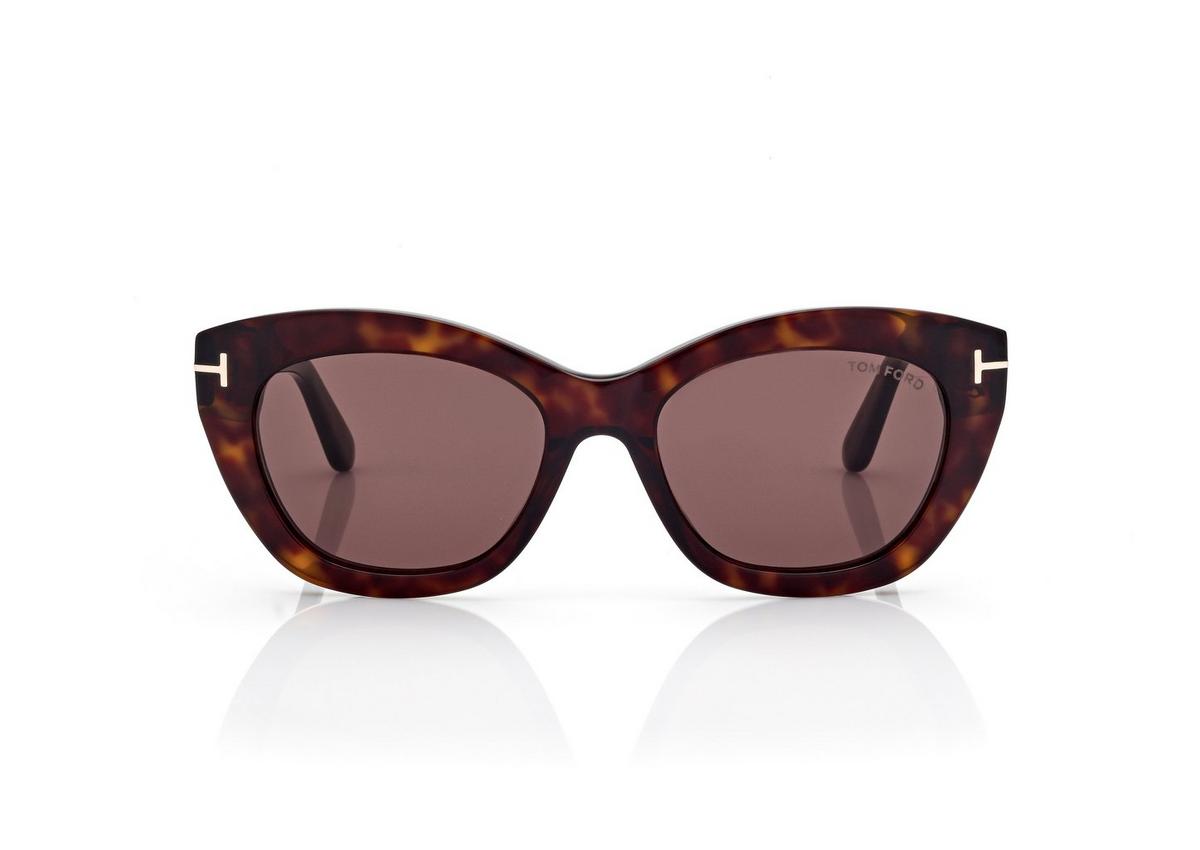 FT1285_52E_53MM_A.jpg Tom Ford FT1285 Linda Sunglasses in Dark Havana (52E), front
