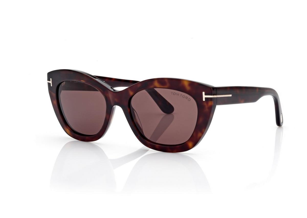 FT1285_52E_53MM_B.jpg Tom Ford FT1285 Linda Sunglasses in Dark Havana (52E), side view