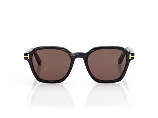 Tom Ford FT1297-P Geometric Horn Sunglasses in Black Horn (63E), front