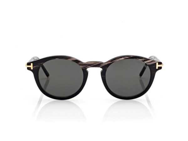 Tom Ford FT1299-P Round Horn and Titanium Sunglasses in Black Horn (63A), front
