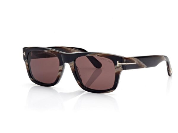 Tom Ford FT1303 Smith Sunglasses in Green Horn (64E), side view
