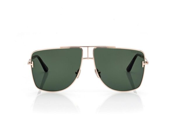Tom Ford FT1307 Eliott Sunglasses in Rose Gold/Green (28N), front