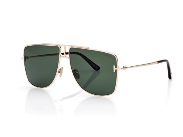 Tom Ford FT1307 Eliott Sunglasses in Rose Gold/Green (28N), side view