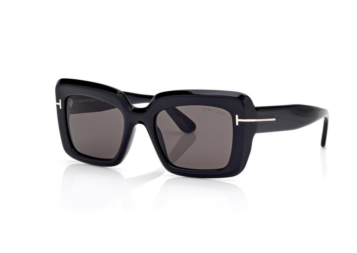 FT1318_01A_52MM_B.jpg Tom Ford FT1318 Leila Sunglasses in Black (01A), side view