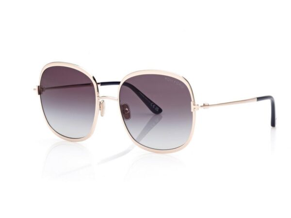 Tom Ford FT1320 Sofia Sunglasses in Rose Gold / Blue (28W), side view