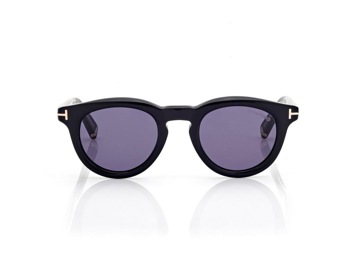 FT1325_01V_47MM_A.jpg Tom Ford FT1325 Icon Round Sunglasses in Black (01V), front