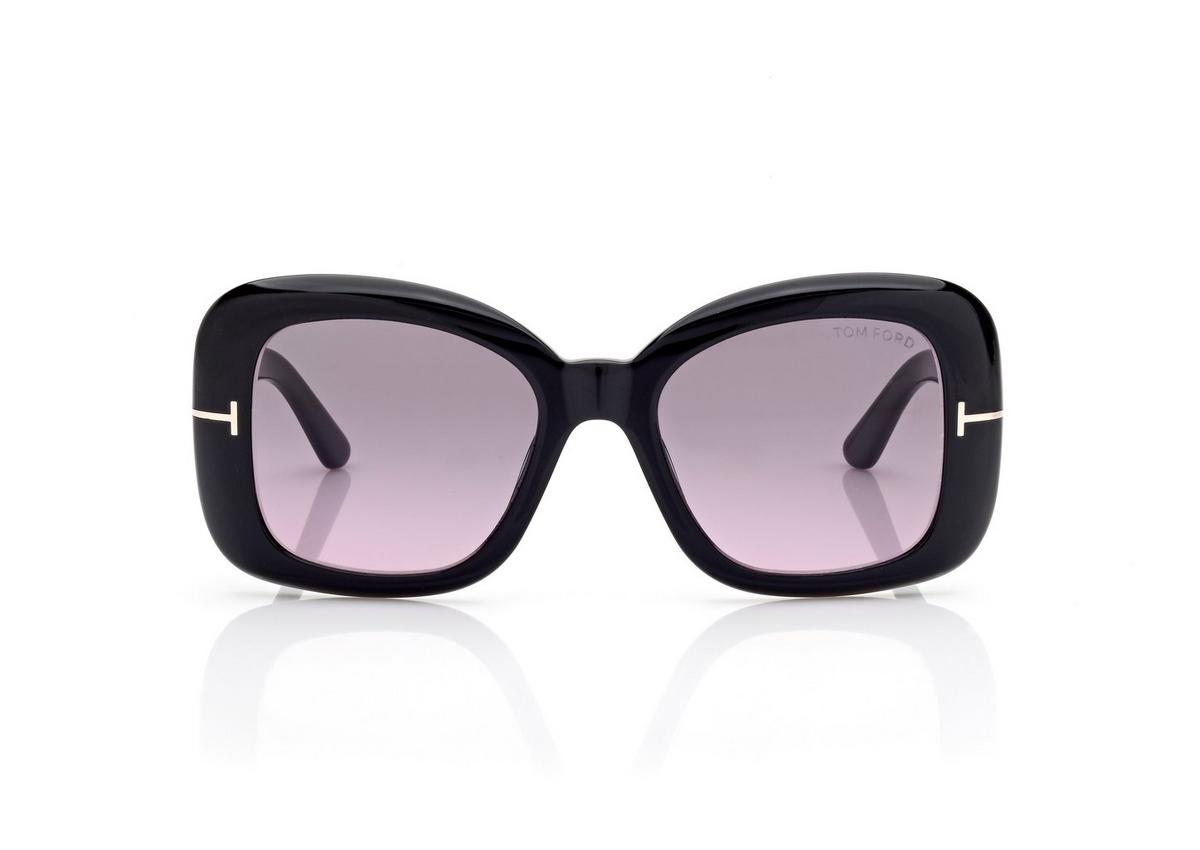 FT1348_01B_52MM_A.jpg Tom Ford FT1348 Sandra Sunglasses in Black (01B), front