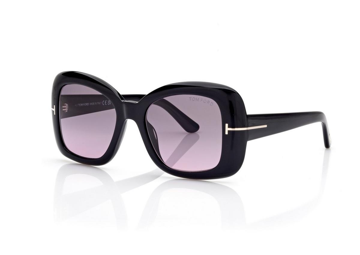 FT1348_01B_52MM_B.jpg Tom Ford FT1348 Sandra Sunglasses in Black (01B), side view