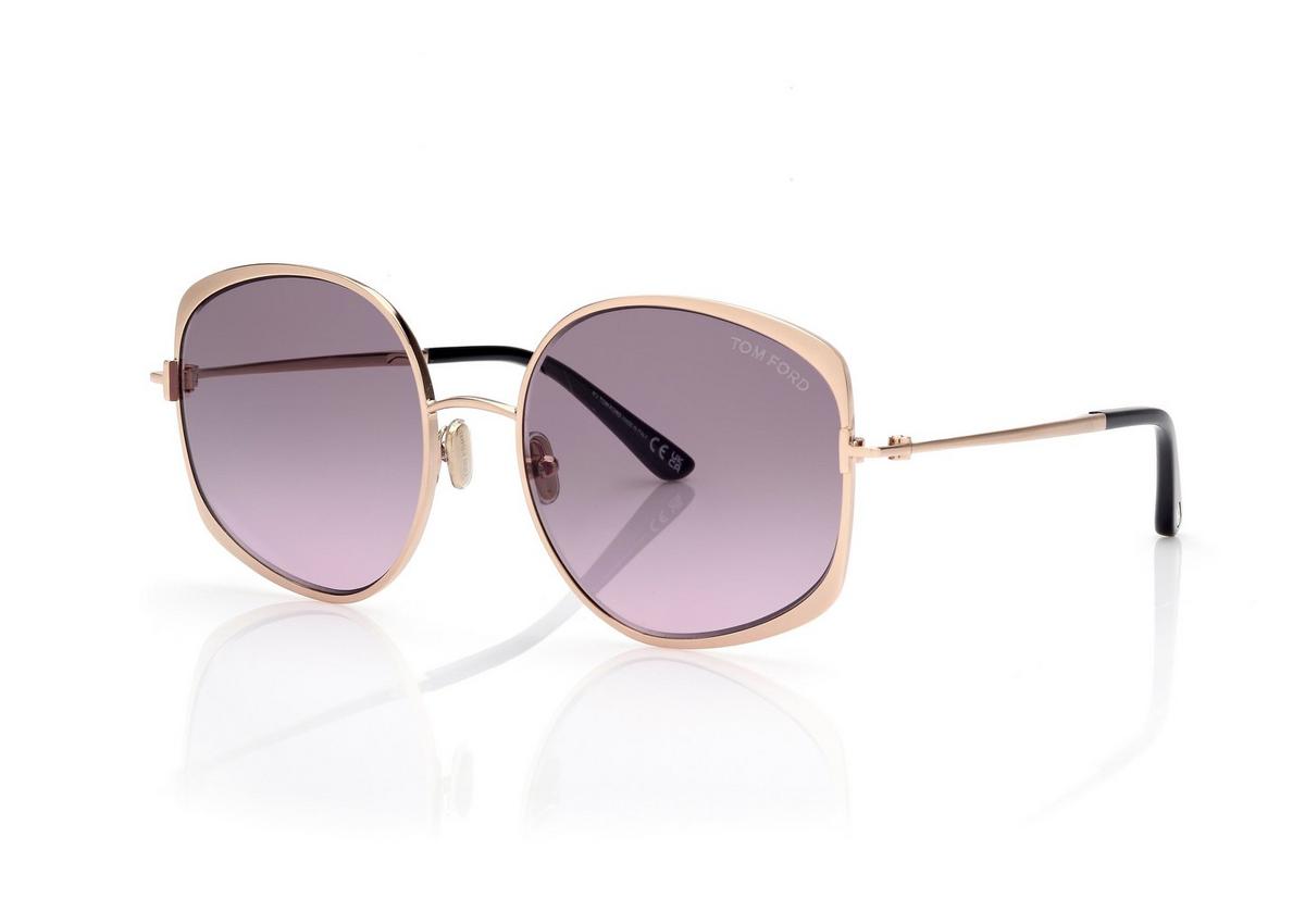 FT1349_28B_58MM_B.jpg Tom Ford FT1349 Abbey Sunglasses in Gold (28B), side view