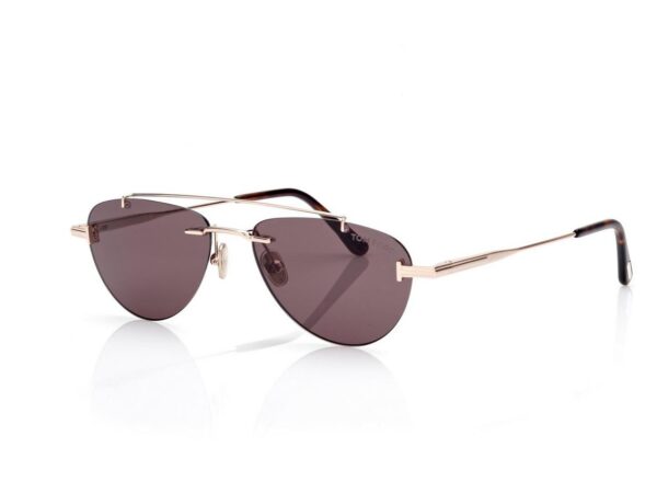 Tom Ford FT1356 Astor Sunglasses in Shiny Rose Gold / Smoke (28A), side view