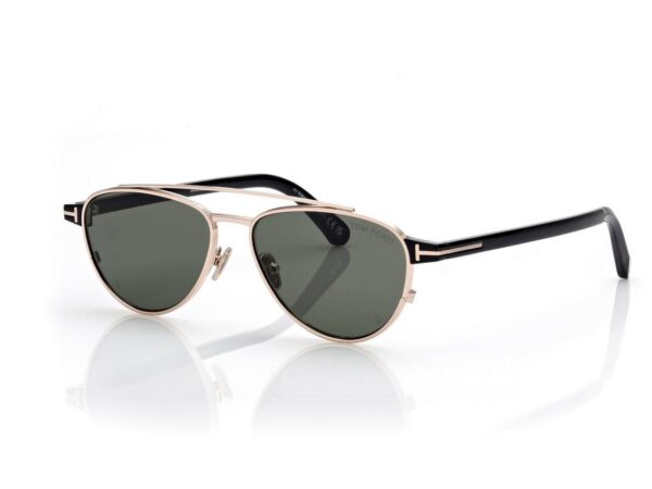 Tom Ford FT1361 Anthony Sunglasses in Rose Gold/Green (28N), side view