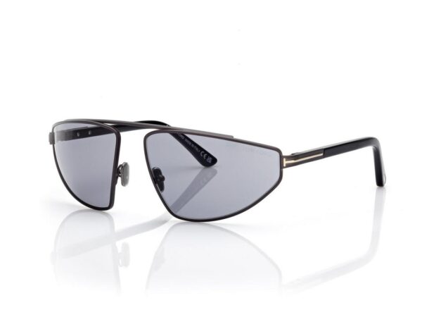 Tom Ford FT1399 Parker Sunglasses in Matte Dark Ruthenium / Smoke (13A), side view